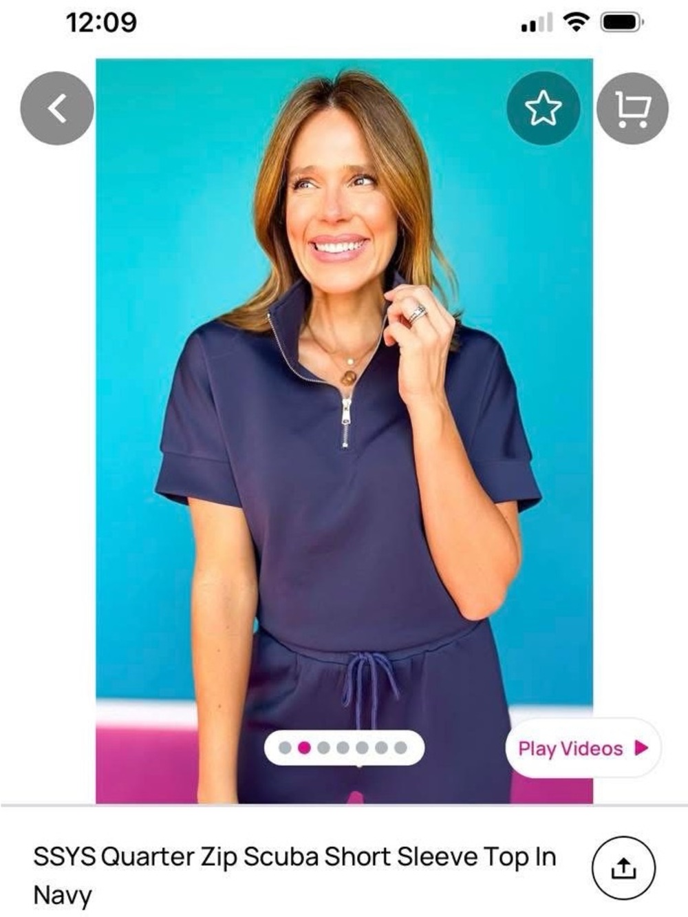 SSYS Quarter Zip Scuba Short Sleeve Top in Navy